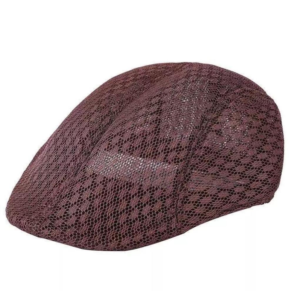 (brown) Spring Summer Mesh Berets Men Women Breathable Newsboy Hat Touring Cap Unisex Outdoor Sport Sun Hat Casual Golf Caps Taxi Driver Hat Artist Hats