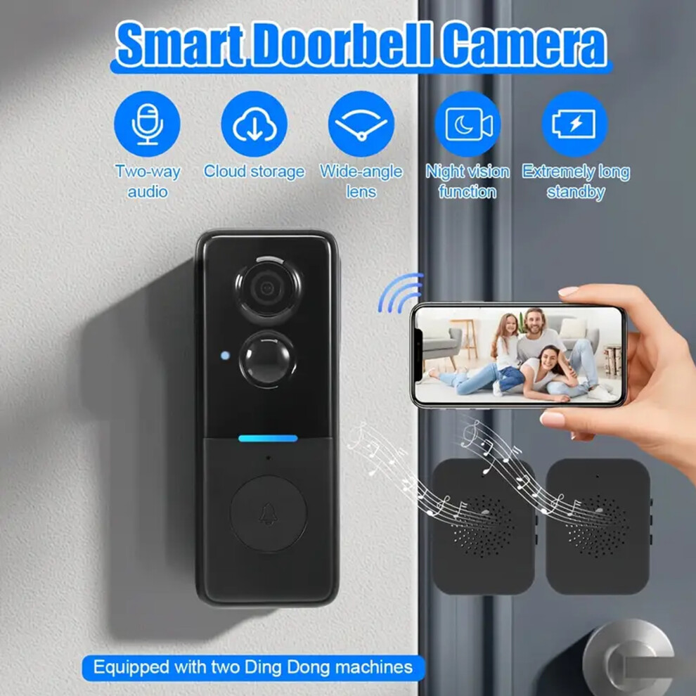 Ring Doorbell Wireless Smart Wireless Remote Video Doorbell Intelligent Visual Doorbell Home Intercom Hd Night Vision Wifi Rechargeable Security Door 882816766956