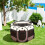 Multi-Pet Octagonal Playpen with Mesh Ventilation(Grey,Medium size） 12