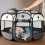 Multi-Pet Octagonal Playpen with Mesh Ventilation(Grey,Medium size） 14