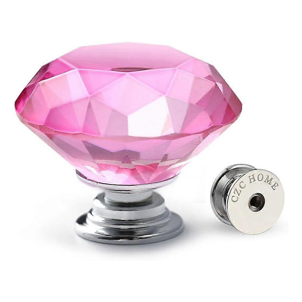 (As Show, One Size) 10 Pcs Diamond Crystal Glass Pull Handle Cabinet Knobs Cupboard Drawers Cabinet Dresser Bookcase Wardrobe 40Mm 4633503732923