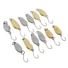 (As show, One size) 12 PCS High Grade Metal Fishing Lures Spinner Baits Crankbait with Hooks Salmon Bass Hard Lures
