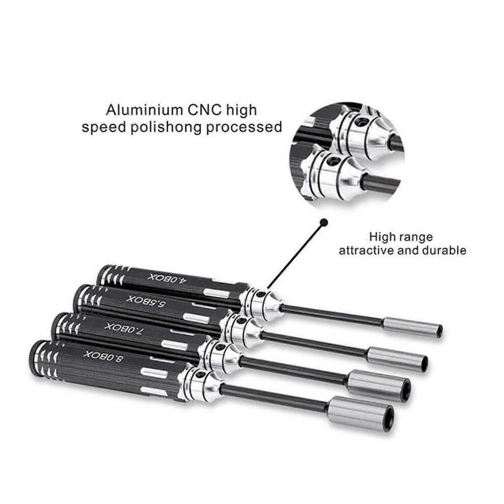 (As Show, One Size) 4X Hex Screwdriver 4.0/5.5/7.0/8.0Mm Portable Repair Tool Model For Rc Crawler Boat 5413693823590