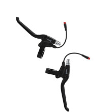 (Left, One size) Universal Electric Bike Brake Levers Waterproof Handle Grip Anti-Skid Mini Electric Scooter w/ Rearview Mirror Hole for 22mm Most Mountain Bicycle - 1