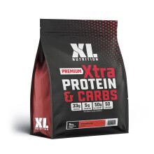 XL Nutrition Protein & Carbs with added vitamins and minerals and creatine, Meal replacement shake by XL Nutrition, 50 servings, 5kg (Strawberry)