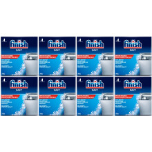 Finish Dishwasher Salt Box (Pack of 8, 2000 Grams) - Prevents Limescale Build-Up and Effective Against Hard Water