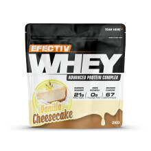EFECTIV Whey Protein Powder - Advanced Protein Complex - Vanilla Cheesecake 2kg (67 Servings), 21g Protein - Instant Mix Formula - Trans Fat & Gluten