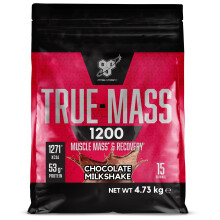BSN True Mass 1200, Mass Gainer Protein Powder with Whey Isolate and Carbohydrates, Weight and Muscle Gain and Post Workout Recovery, Chocolate