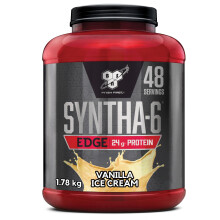 BSN Nutrition Protein Powder Syntha 6 Edge Low Carb and Sugar Whey Protein Shake with Whey Protein Isolate and BCAAs, Muscle Gain Powder, Vanilla Ice
