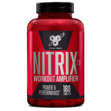 BSN Nitrix 2.0 supplement, concentrated nitric oxide precursor formula Tablets with Creatine, L-Citrulline, Niacin and Herbal Extracts, Power &