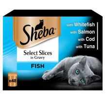 Sheba Select Slices Cat Pouches Fish Collection in Gravy 48 x 85g