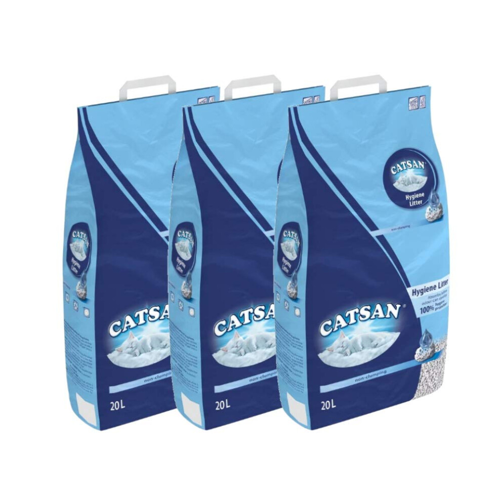 Catsan Hygiene Non-Clumping Cat Litter 3 X 20L