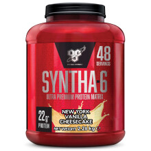 BSN Syntha 6 Ultra-Premium Protein Powder for muscle growth and repair, Low Sugar High Protein, New York Vanilla Cheesecake Flavour, 48 Servings, 2.26