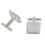 (As show, One size) 6x Square Blank Setting Base Pad Cuff Link DIY Formal Cufflinks Silver White 2
