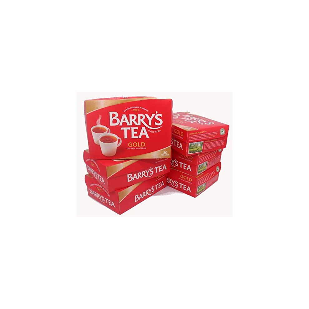 Barry's Tea Gold Blend 80 Teabags (6 Pack), Fresh From In Ireland