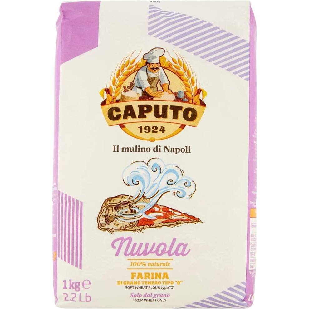Antimo Caputo 10X Farina Molino Caputo Nuvola Pizza Napoli Pizza Flour For Dough 1Kg 100% Natural Light