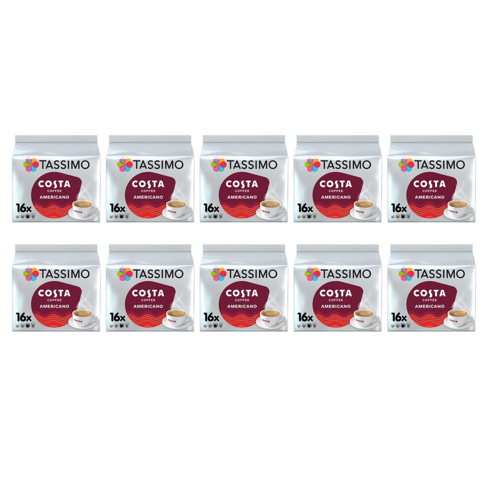 Tassimo Costa Americano Coffee Pods - 10 Packs (160 Drinks)