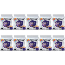 Tassimo Cadbury Hot Chocolate Pods - 10 Packs (80 Drinks)
