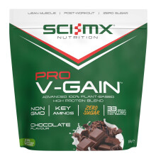 SCI-MX Pro-V Gain - 100% Vegan Chocolate Flavour Soy Protein Powder Isolate + B12 + Magnesium - Muscle Growth & Maintenance - Sugar Free, Non-GMO -