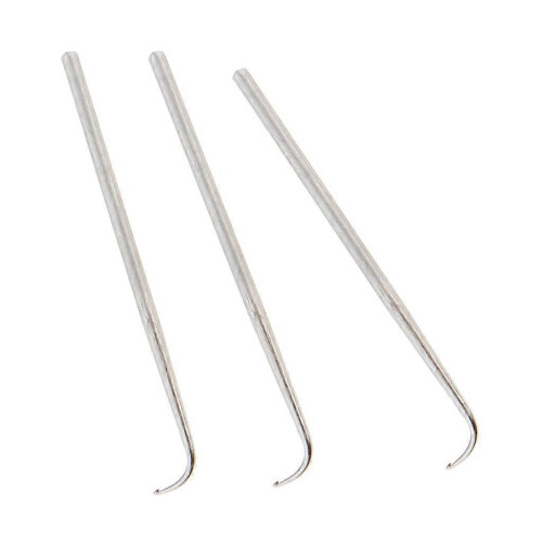 (M, One size) 3 HOOK NEEDLES with HOOK / MICRO SEWING for HAIR EXTENSION - Silver, S