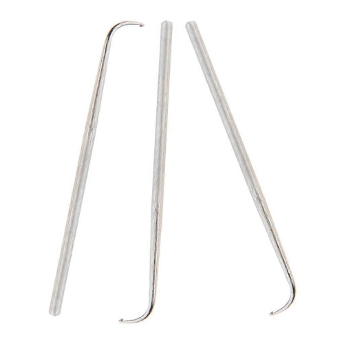 (M, One size) 3 HOOK NEEDLES with HOOK / MICRO SEWING for HAIR EXTENSION - Silver, S 1