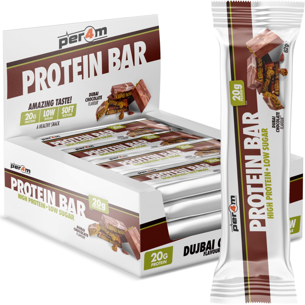 Per4m On-The-Go Protein Bar | High Protein, Low Sugar Bar With 20G Protein | Nutritional & Healthy Gym Snack Bar | Box Of 12 X 62G (Box, Dubai