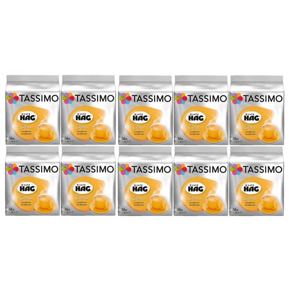 Tassimo Cafe Hag Crema Decaffeinated Coffee 16 Pods - 10 Pack (160 Servings)