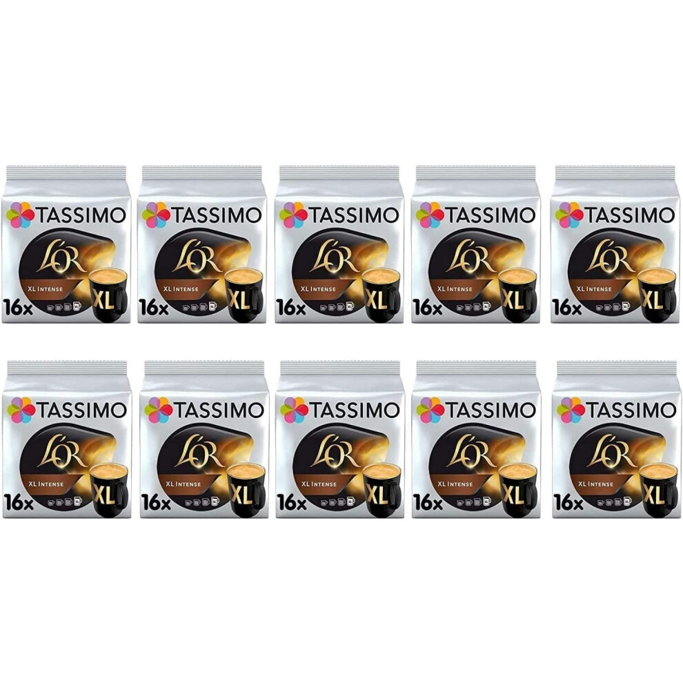 Tassimo L'or Xl Intense Coffee Capsules Refills T-Discs Pods 10 Pack, 160 Drinks