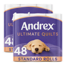 Andrex Toilet Roll Supreme Quilts Fragrance-Free 3 Ply Toilet Paper, 48 Rolls