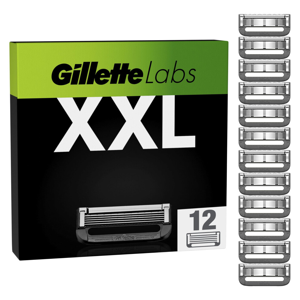 Gillette Labs Razor Blades Men, Pack of 12 Refills, Compatible with GilletteLabs with Exfoliating Bar and Heated Razor, Mens Razors Blades-image-OPC-PHSQRXX-NEW
