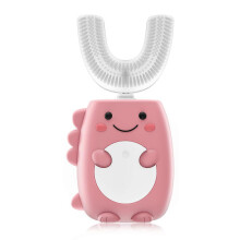 (As show, One size) U-shaped electric toothbrush, 360 automatic whitening massage, waterproof, full mouth dinosaur toothbrush
