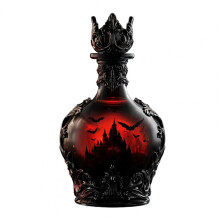 (B) 350ML Creative Bat Castle Design Set Whiskey Decanter Grade Gift Halloween Bar Decor Whiskey Decanter Glass