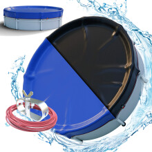 AREBOS Dual-Sided Pool Cover for Round Pools 366-400 cm | UV & Heat Protection | Weatherproof PE Tarpaulin | Easy Installation | Energy Saving