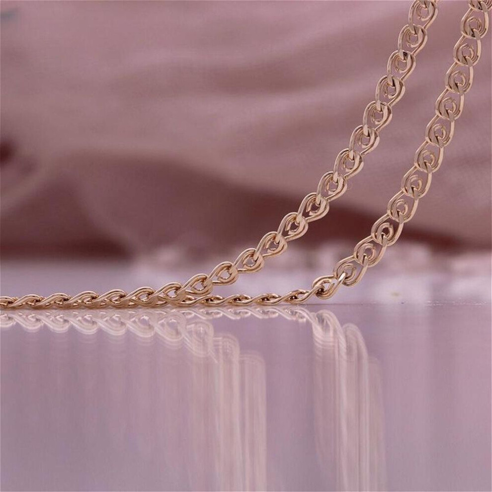 (rose gold, 50cm) Rose Gold Color Italian Craftsmanshipdelicate Bracelet Necklace For Woman Girl 3mm Combination Long Chain