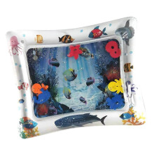 (As show, One size) Inflatable Water Filled Mat Cushion with Marine Life Pattern for Infants Bathing Kit
