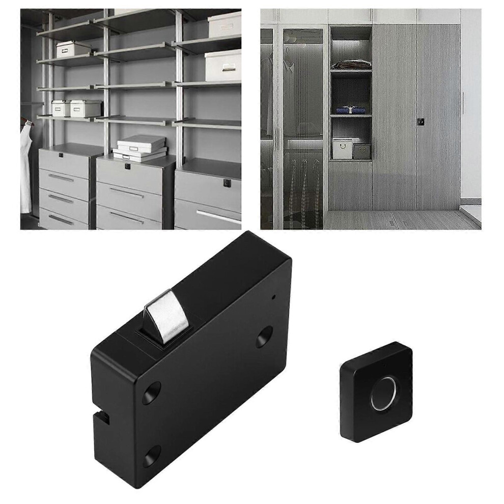 (As Show, One Size) Smart Fingerprint Drawer Lock Electronic Intelligent Wardrobe Security 4633730132107