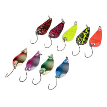 (As show, One size) 9 Pieces Metal Spoon Fishing Lure Hard Baits Sequins Noise Paillette for Various   Water Depth Fishing Hard Lures