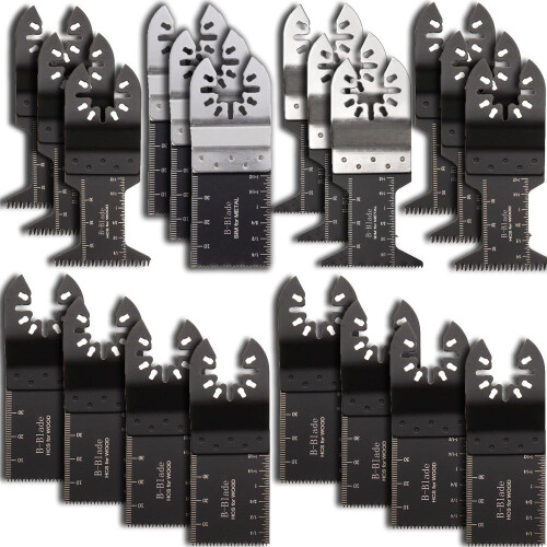 20 Pcs Mix Oscillating Saw Blades, Universal Multitool Quick Release Saw Blades