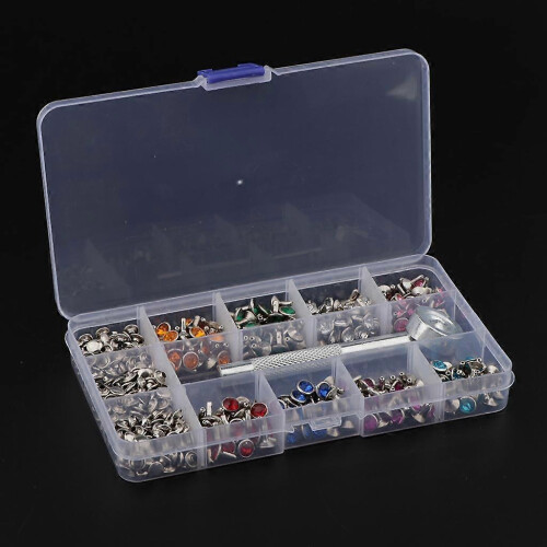 (As show, One size) 240 Sets Double Sided Snap Button with Install Toolkit for Leather Craft DIY 2