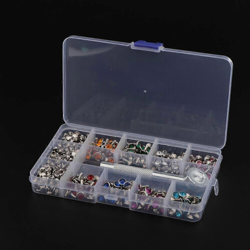 (As show, One size) 240 Sets Double Sided Snap Button with Install Toolkit for Leather Craft DIY 1