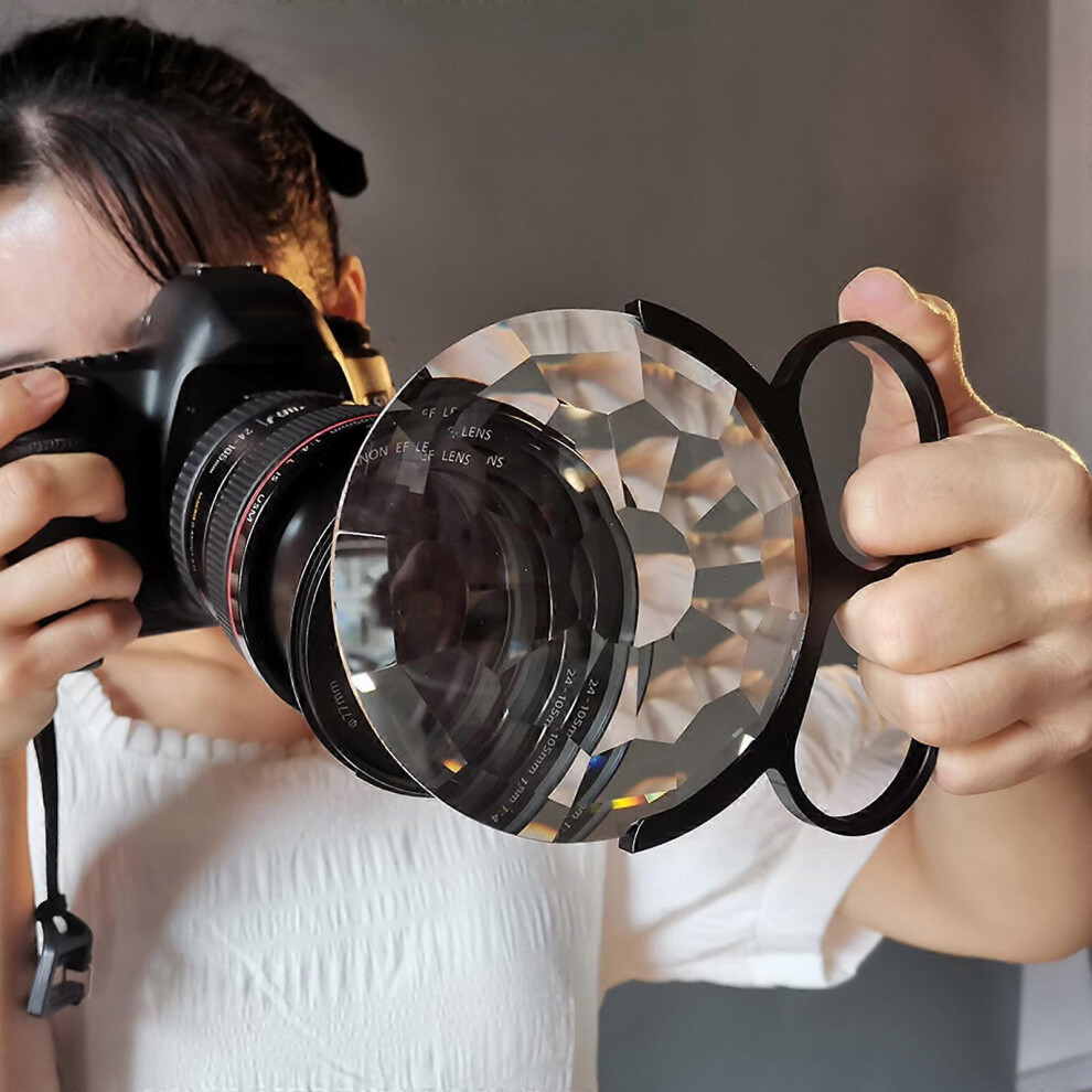 (As Show, One Size) 2 Finger Ring 100Mm Kaleidoscope Prism Camera Filter Multiple Refractions Slr Photography Accessories 4634036173863