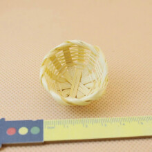 (As show, One size) Stylish Dollhouse Miniature Foods Fruits Vegetables Bamboo Basket End Table Kitchen DIY Decor 1:12 Scale