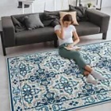 (Luna) Non Slip Large Area Rug for Living Room & Bedroom Carpets