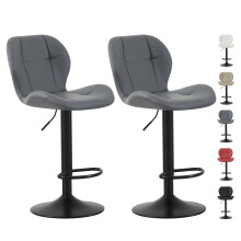 (GREY) Set of 2 Height Adjustable Kitchen BarStool Stella