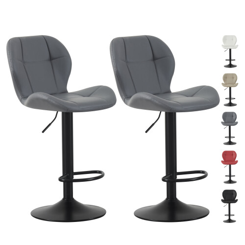 MCC (GREY) Set of 2 Height Adjustable Kitchen BarStool Stella