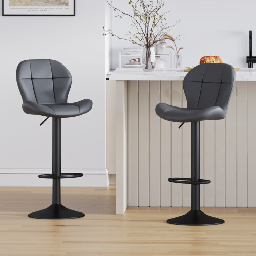 MCC (GREY) Set of 2 Height Adjustable Kitchen BarStool Stella 2
