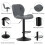MCC (GREY) Set of 2 Height Adjustable Kitchen BarStool Stella 6