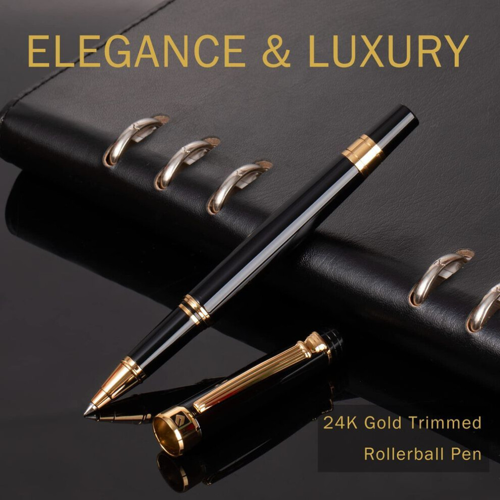 Ballpoint Pen Women 24k Gold Finished Stunning Luxury Pen Schmidt Ink Best Rollerball Pen Gift Set For Premium Birthday Present Gift Lacquer With 24