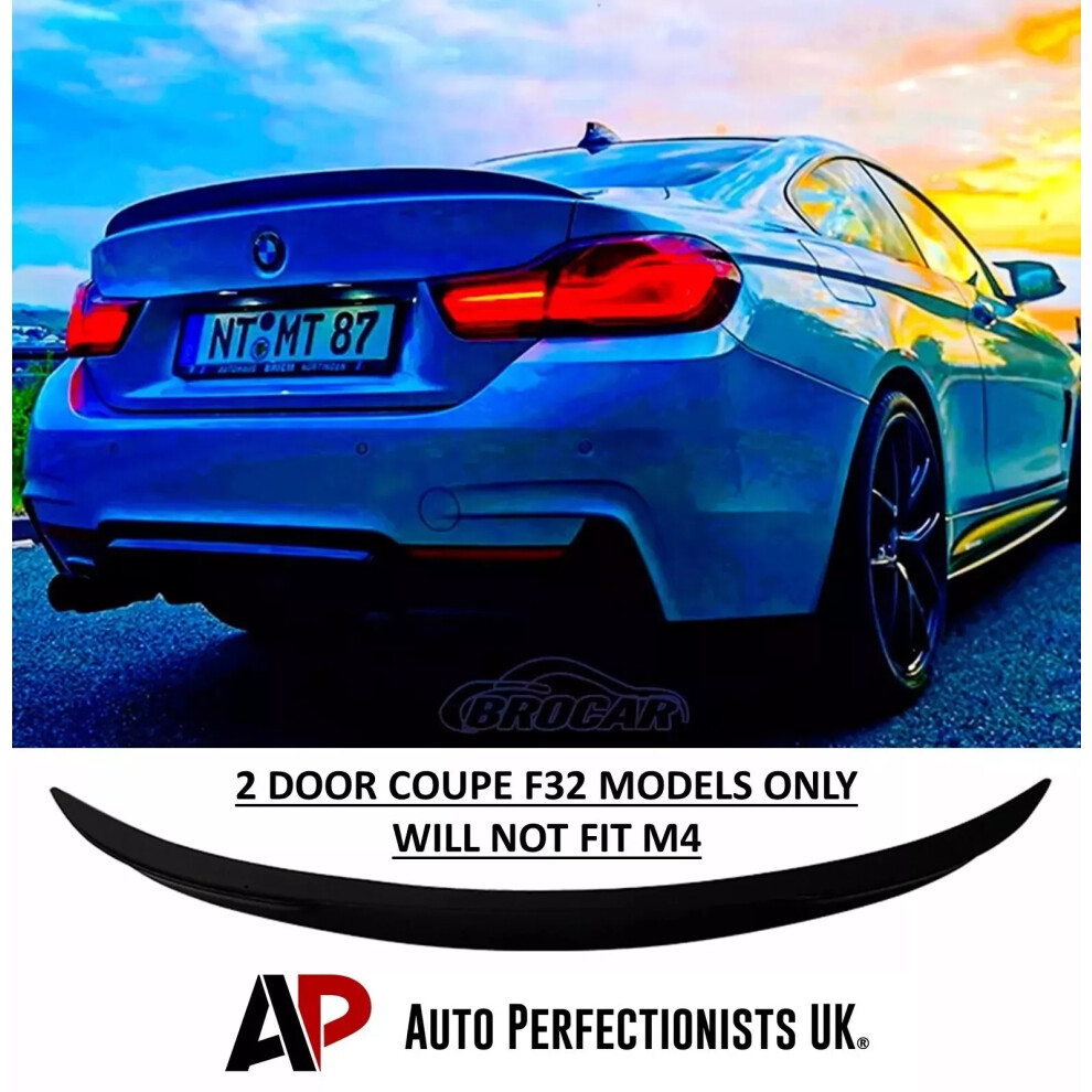 For Bmw 4 Series Coupe F32 Rear Boot Spoiler P Style Lip Wing Kit 13-20 5061072666834