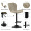 MCC (BROWN) Set of 2 Height Adjustable Kitchen BarStool Stella 5